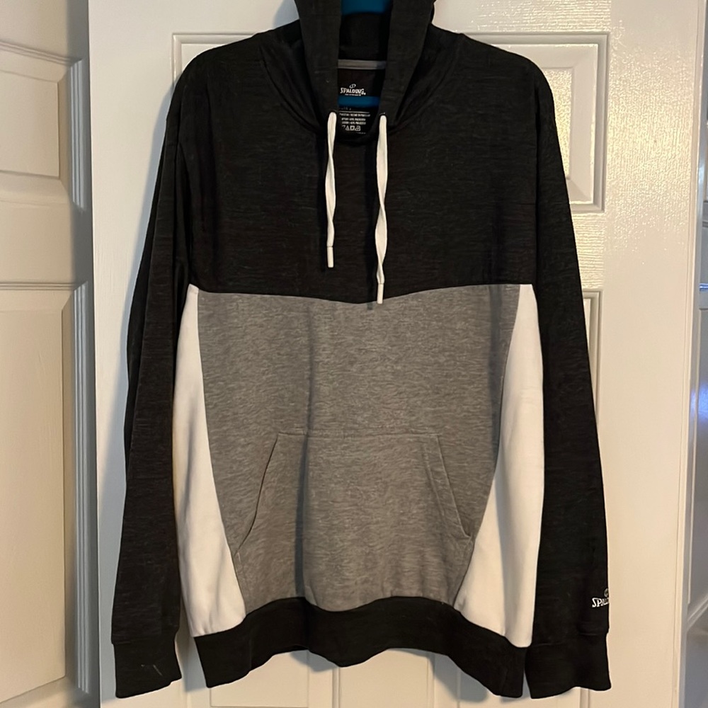 Spalding Gray and White Pullover Hoodie